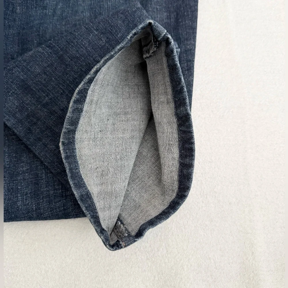 Levi's 515 Mid Rise Bootcut Dark Blue Wash Denim Jeans Size 14L - Picture 10 of 11